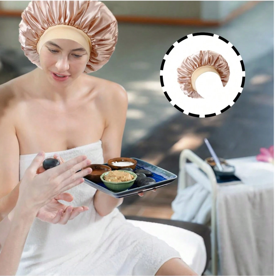 2 pièces de bonnets en Soie