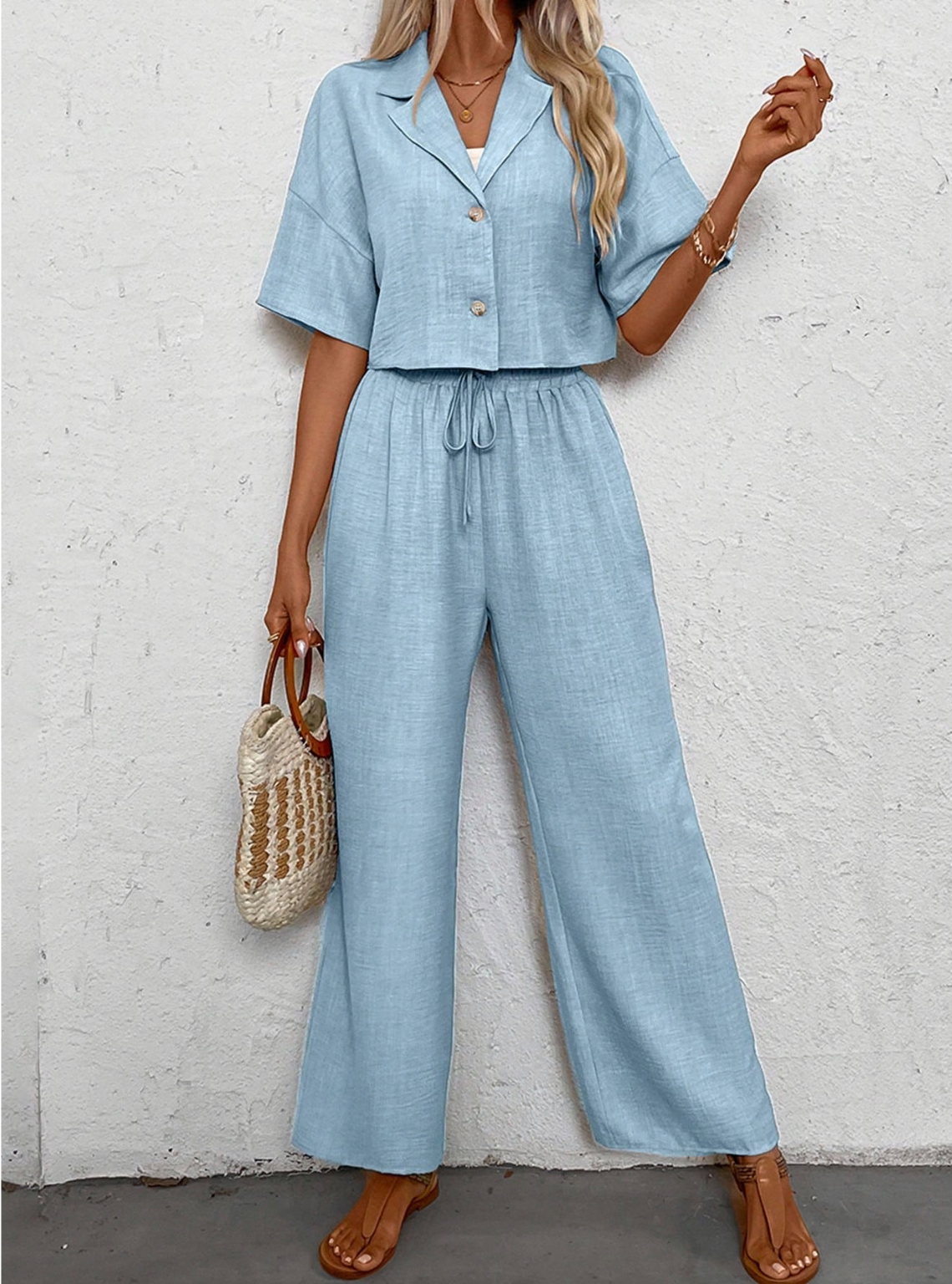 Ensemble Casual Blouse- chemisier Pantalon