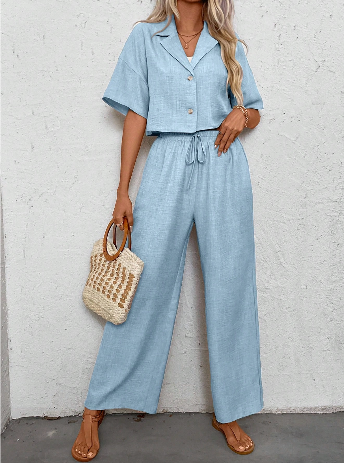 Ensemble Casual Blouse- chemisier Pantalon