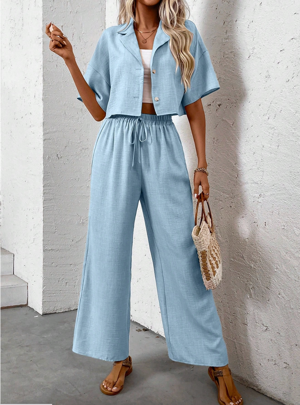 Ensemble Casual Blouse- chemisier Pantalon