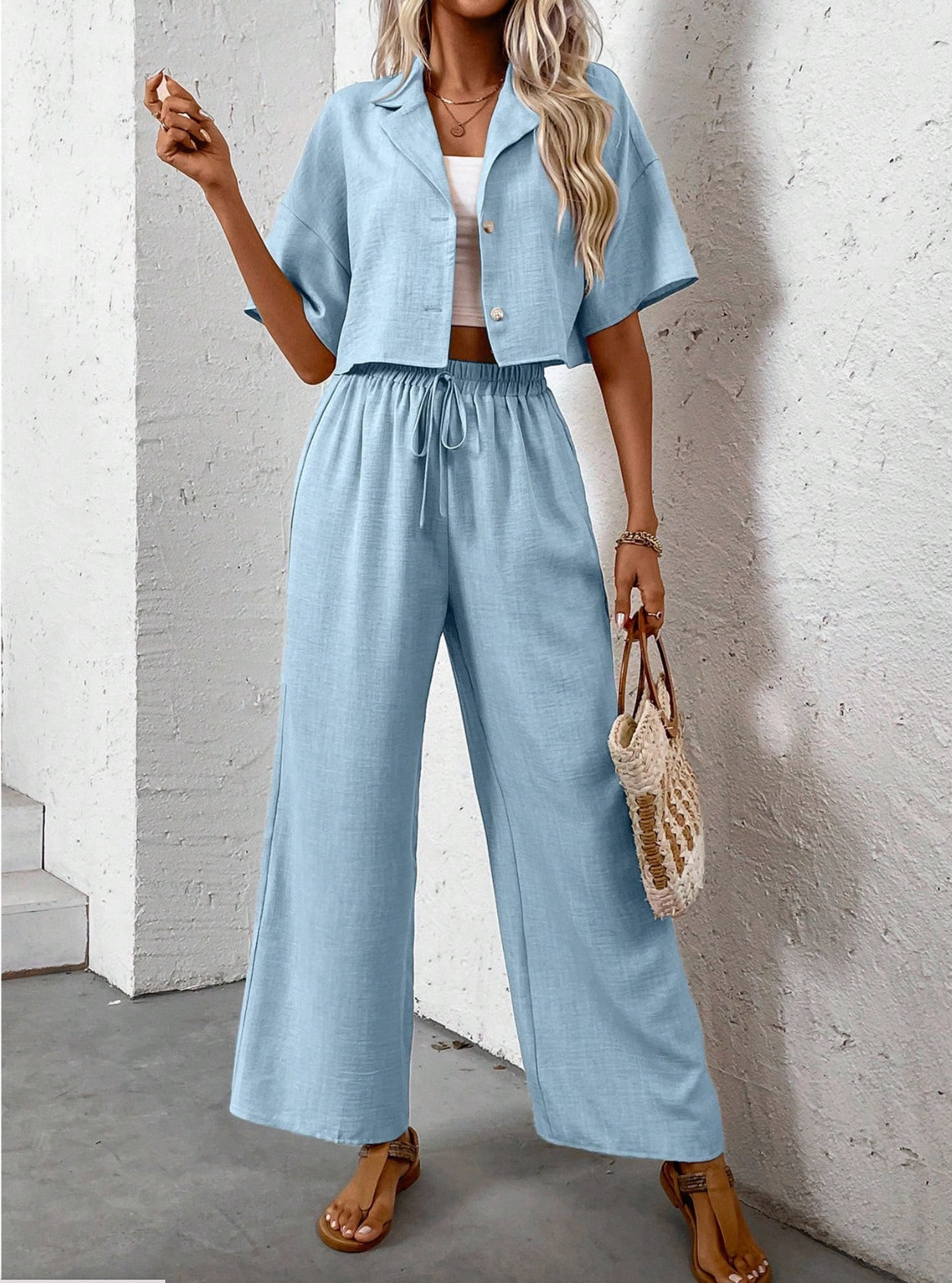 Ensemble Casual Blouse- chemisier Pantalon